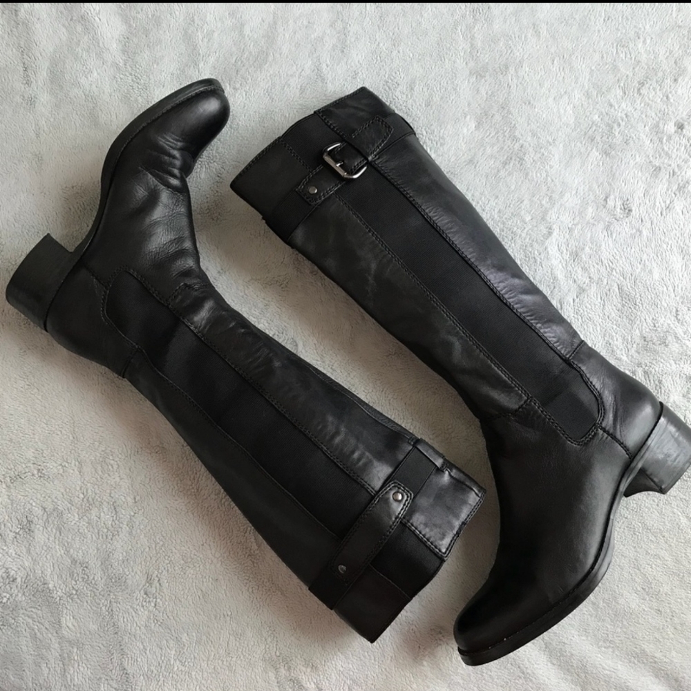 Franco Sarto June Tall Riding Boot Black Leather